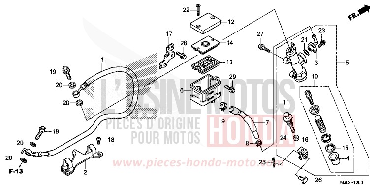 REAR BRAKE MASTER CYLINDER (NC750X) von NC750X "Meca" GRAPHITE BLACK (NHB01) von 2014